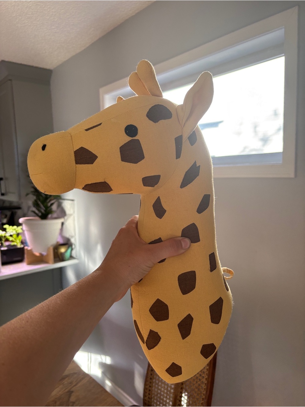 Yellow Giraffe Plush Wall Mount Pillow
